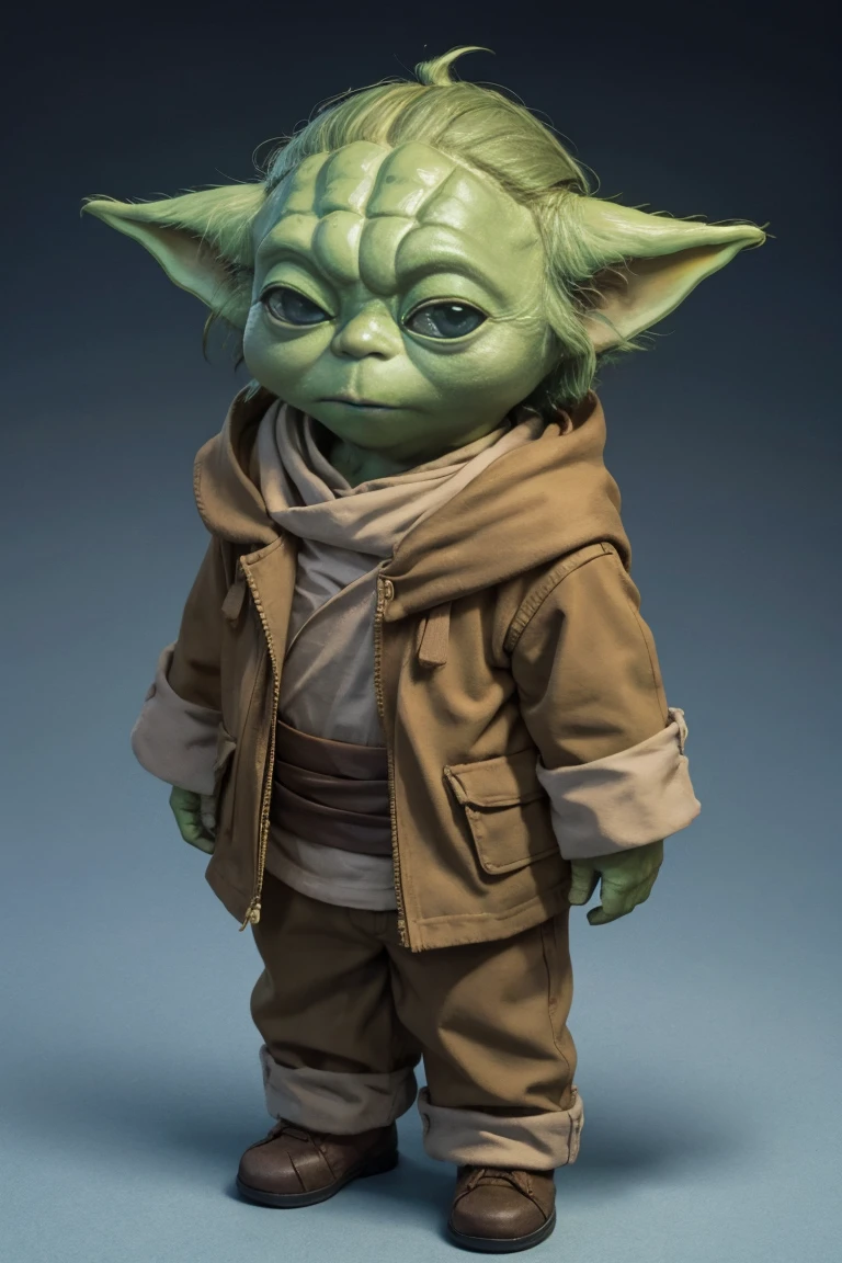 short yoda with a full head of shaggy thick hair