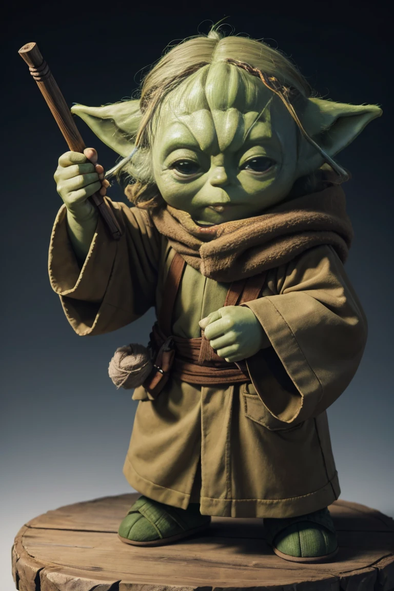 short yoda with a full head of shaggy thick hair