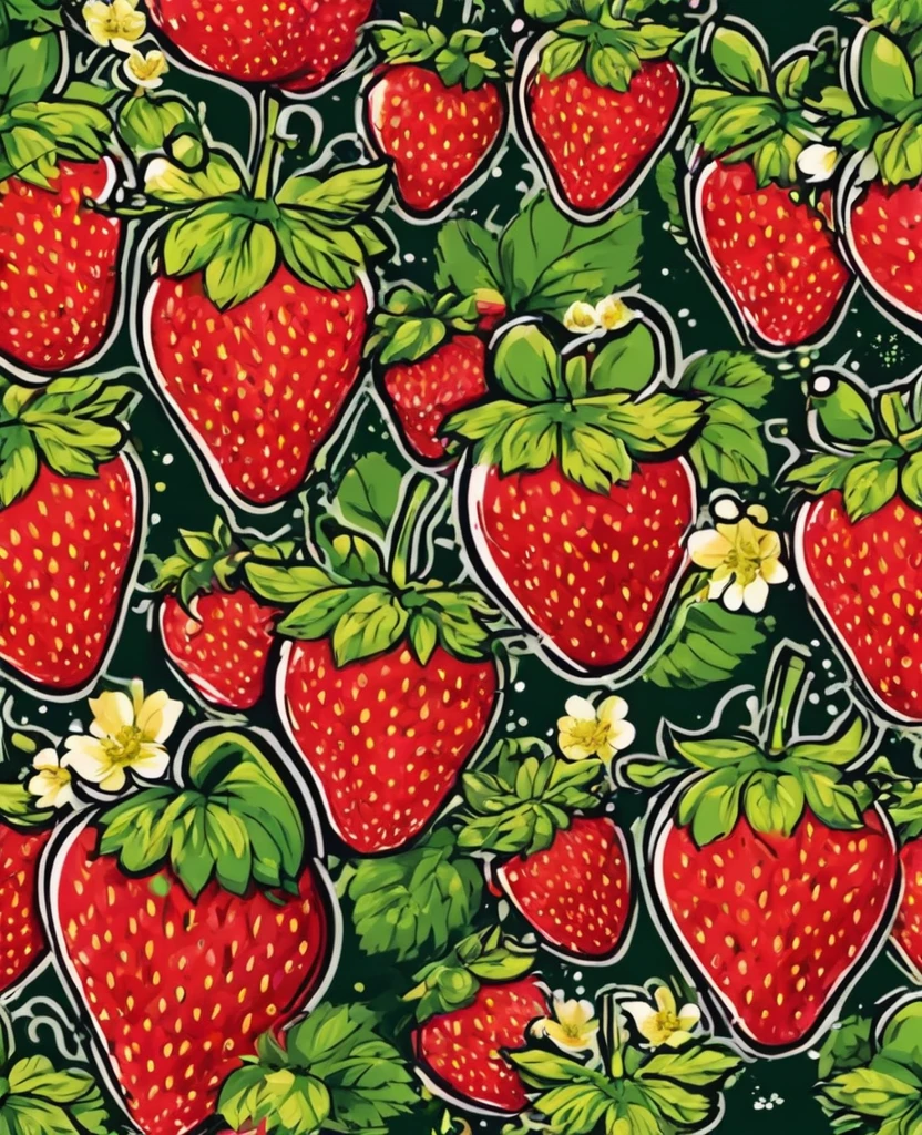 t-shirt design, Strawberries