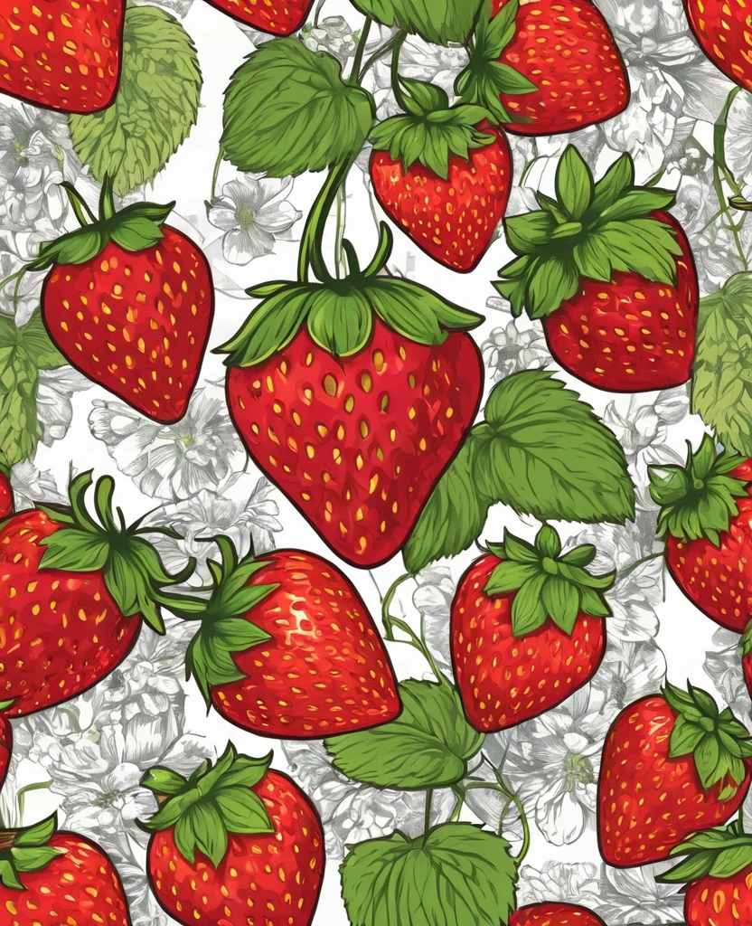 t-shirt design, Strawberries