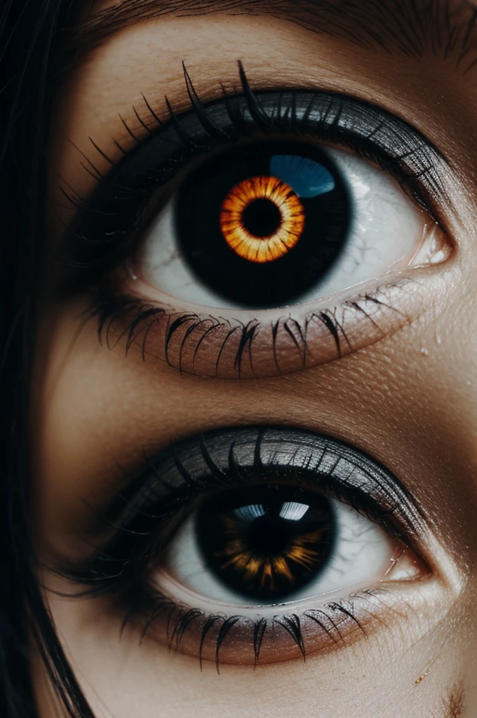 Eye surrounded by black flame
