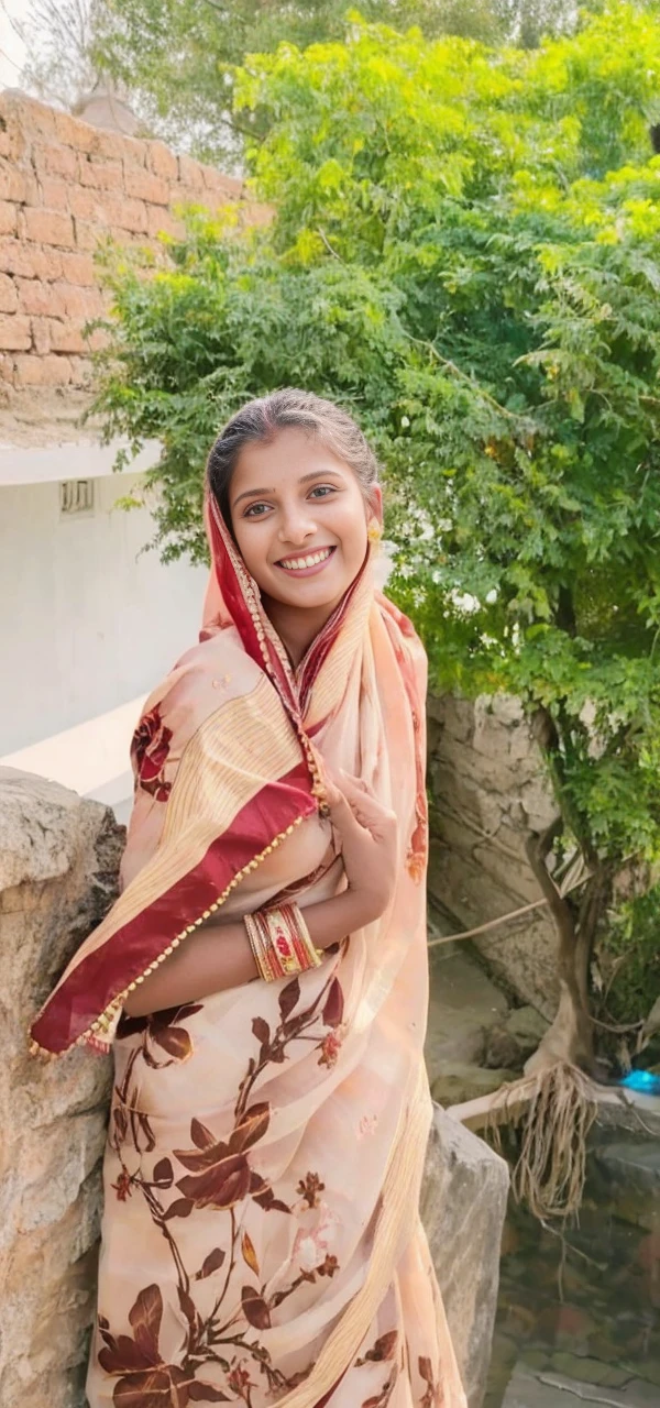 Young Indian girl in stunning saree romantic poses 8k hyperrealstic full detailed , don't face change