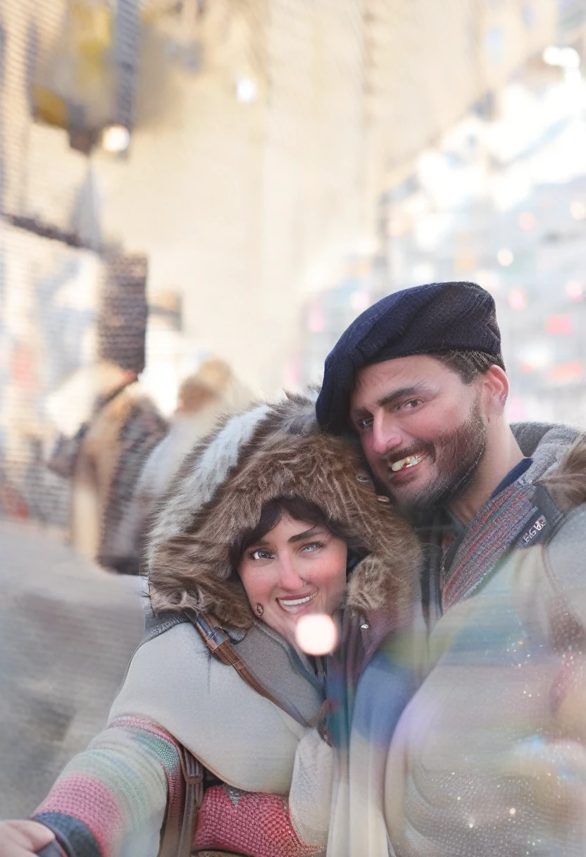 there is a man and woman standing together in front of a building, in city street, very clear picture, lovely couple, in love selfie, couple, very very low quality picture, couple pose, candid picture, selfie photo, taken with the best dlsr camera, very accurate photo, 8k selfie photograph, romantic couple, photo taken with canon 5d
