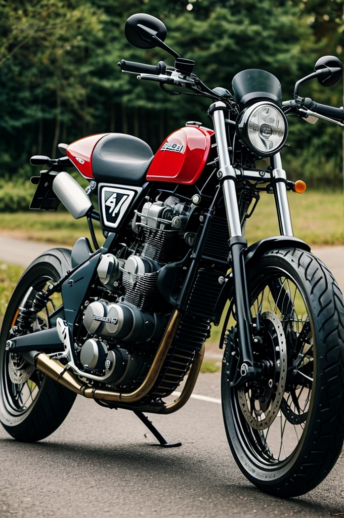 Suzuki ax4 motorcycle with café racer mirrors