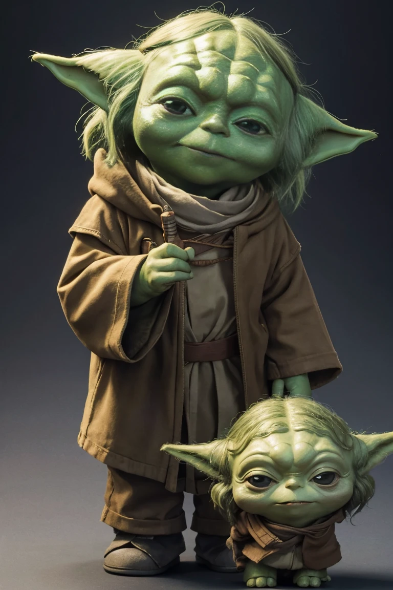 short yoda with a full head of shaggy thick hair