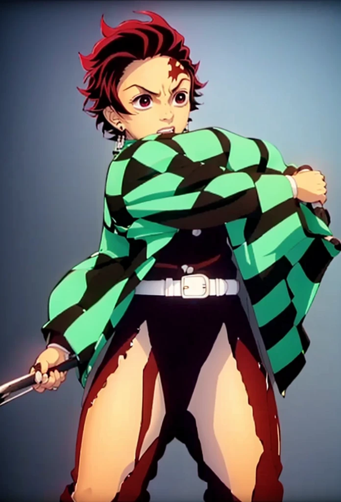 Kamado Tanjiro,Full Style,Ultra High Quality,Ultra High Resolution,Photograph 8K,Holding a Sword