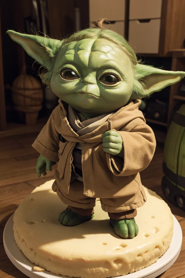 short yoda with a full head of shaggy thick hair