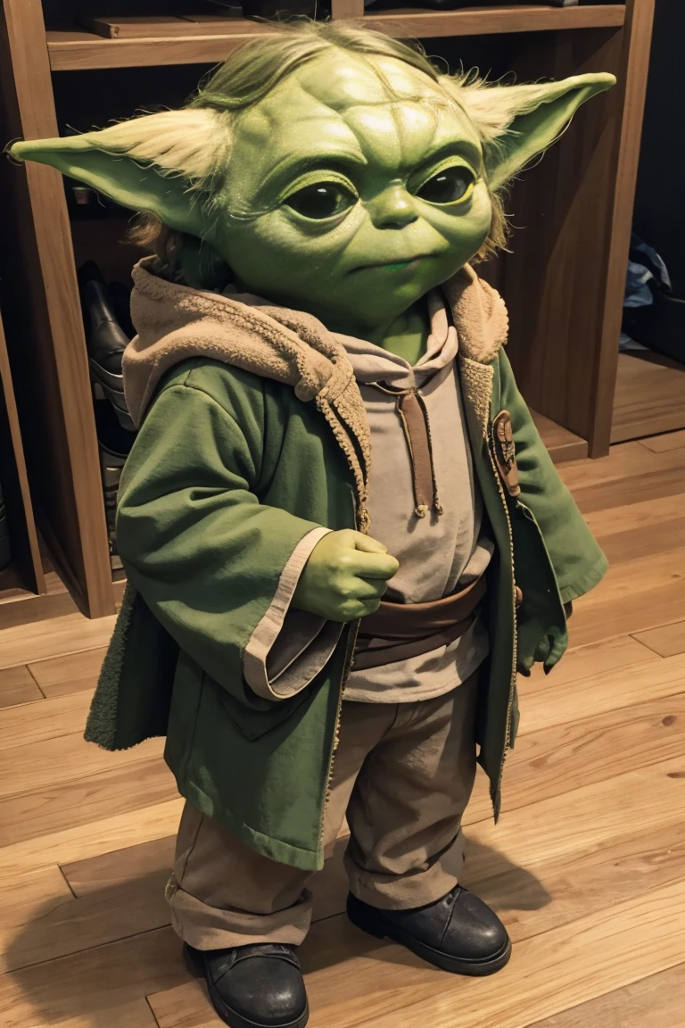 short yoda with a full head of shaggy thick hair