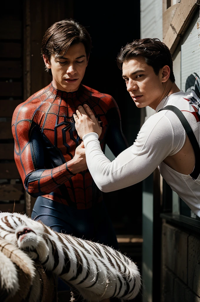 Spider man and white tiger