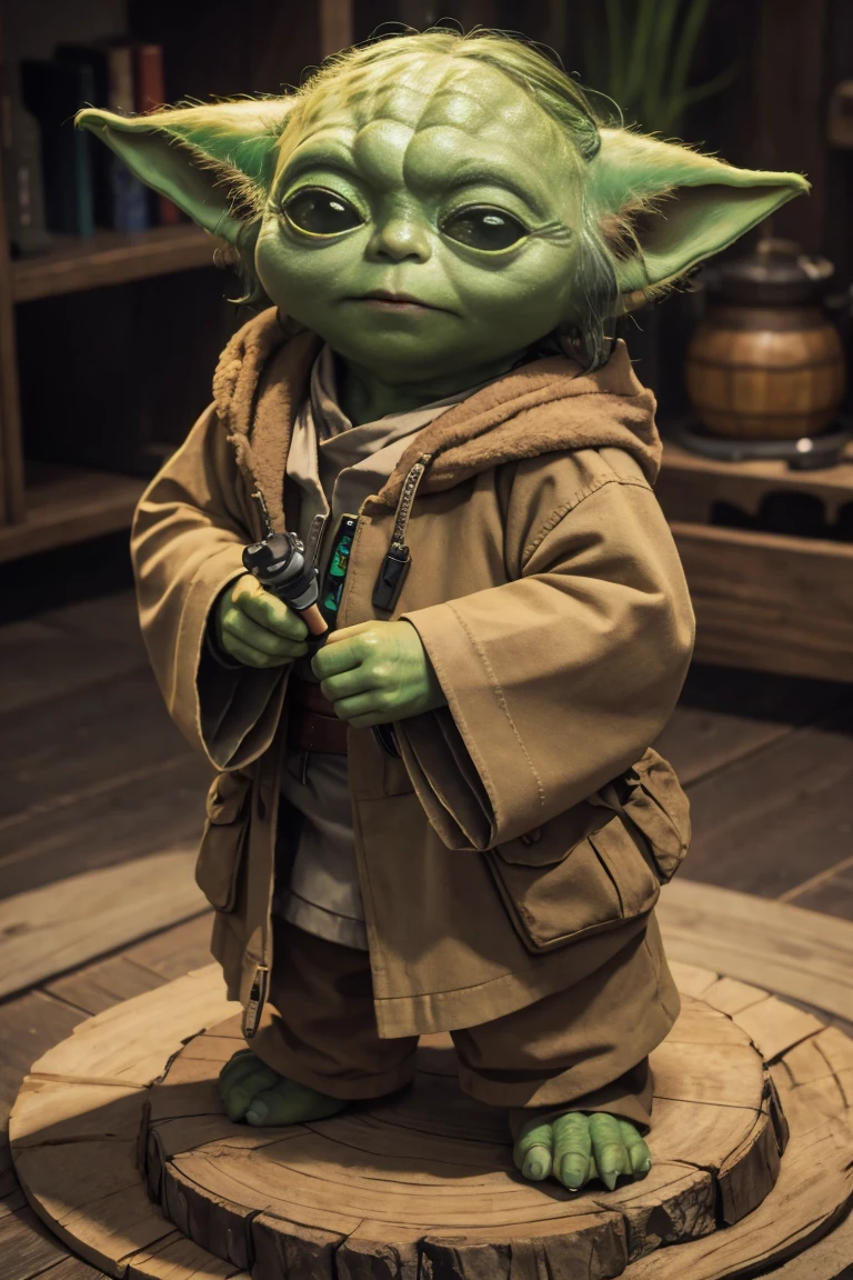 short yoda with a full head of shaggy thick hair