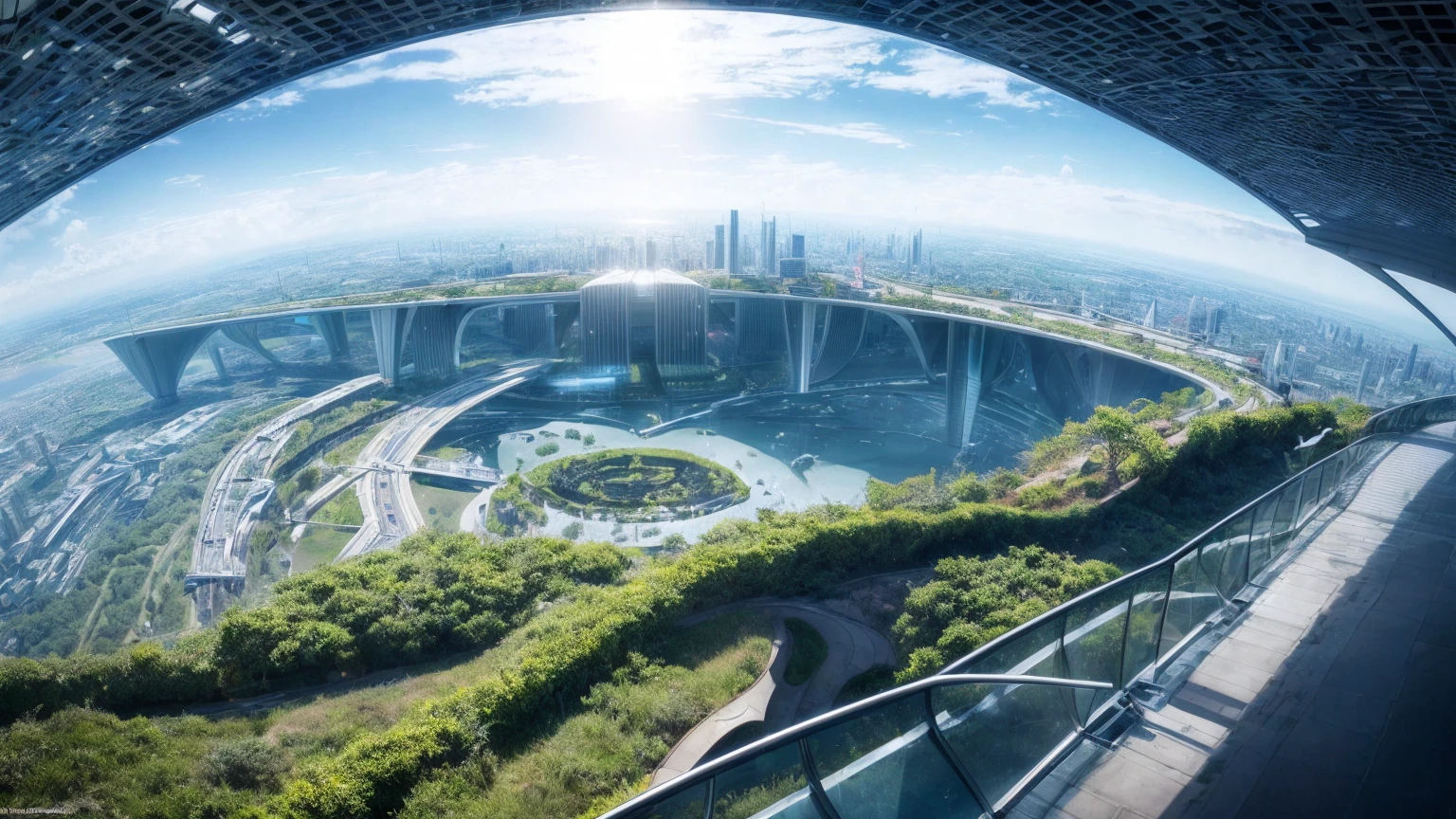 (Best quality,4K,8K,A high resolution,Masterpiece:1.2),Ultra-detailed,(Realistic,Photorealistic,photo-realistic:1.37),Futuristic floating city,Futuristic technology,Huge urban high-tech tablet platform,Airship,Floating in the sky,Futuristic city,Small airships around,High-tech hemispherical platform,Colorful lights,Advanced architecture,modernn architecture,skyscrapper,Access the cloud,Scenic beauty,view over city,Impressive design,Blend seamlessly with nature,energetic and vibrant atmosphere,Futuristic transportation system,Parking is suspended,Transparent path,Lush greenery,Sky gardens,cascading waterfalls,Magnificent skyline,reflections on the water,Sparkling river,Architectural innovation,futuristic skyscrapers,Transparent dome,The shape of the building is unusual,Elevated walkway,Impressive skyline,Glowing lights,Futuristic technology,Minimalist design,Scenic spots,Panoramic view,Cloud Piercing Tower,Vibrant colors,epic sunrise,epic sunset,Dazzling light display,magical ambiance,The future city,Urban Utopia,LuxuryLifestyle,Innovative energy,sustainable development,Smart city technology,Advanced infrastructure,Tranquil atmosphere,Nature and technology live in harmony,Awesome cityscape,Unprecedented urban planning,Architecture connects seamlessly with nature,High-tech metropolis,A cutting-edge engineering marvel,The future of urban living,Visionary architectural concept,Energy-efficient buildings,Harmony with the environment,A city floating above the clouds,Utopian dreams become reality,The possibilities are endless,State-of-the-art transportation network,Green energy integration,Innovative materials,Impressive holographic display,Advanced communication system,Breathtaking aerial view,Quiet and peaceful environment,Modernist aesthetics,Ethereal beauty