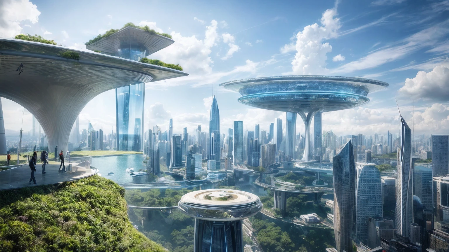 (Best quality,4K,8K,A high resolution,Masterpiece:1.2),Ultra-detailed,(Realistic,Photorealistic,photo-realistic:1.37),Futuristic floating city,Futuristic technology,Huge urban high-tech tablet platform,Airship,Floating in the sky,Futuristic city,Small airships around,High-tech hemispherical platform,Colorful lights,Advanced architecture,modernn architecture,skyscrapper,Access the cloud,Scenic beauty,view over city,Impressive design,Blend seamlessly with nature,energetic and vibrant atmosphere,Futuristic transportation system,Parking is suspended,Transparent path,Lush greenery,Sky gardens,cascading waterfalls,Magnificent skyline,reflections on the water,Sparkling river,Architectural innovation,futuristic skyscrapers,Transparent dome,The shape of the building is unusual,Elevated walkway,Impressive skyline,Glowing lights,Futuristic technology,Minimalist design,Scenic spots,Panoramic view,Cloud Piercing Tower,Vibrant colors,epic sunrise,epic sunset,Dazzling light display,magical ambiance,The future city,Urban Utopia,LuxuryLifestyle,Innovative energy,sustainable development,Smart city technology,Advanced infrastructure,Tranquil atmosphere,Nature and technology live in harmony,Awesome cityscape,Unprecedented urban planning,Architecture connects seamlessly with nature,High-tech metropolis,A cutting-edge engineering marvel,The future of urban living,Visionary architectural concept,Energy-efficient buildings,Harmony with the environment,A city floating above the clouds,Utopian dreams become reality,The possibilities are endless,State-of-the-art transportation network,Green energy integration,Innovative materials,Impressive holographic display,Advanced communication system,Breathtaking aerial view,Quiet and peaceful environment,Modernist aesthetics,Ethereal beauty