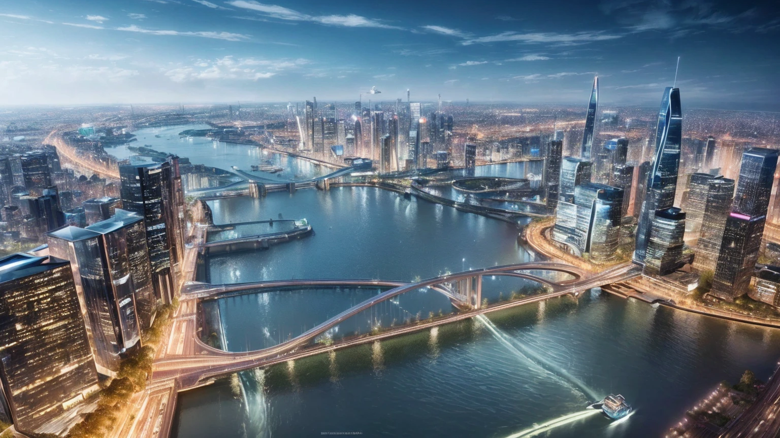 (Best quality,4K,8K,A high resolution,Masterpiece:1.2),Ultra-detailed,(Realistic,Photorealistic,photo-realistic:1.37),Futuristic floating city,Futuristic technology,Huge urban high-tech tablet platform,Airship,Floating in the sky,Futuristic city,Small airships around,High-tech hemispherical platform,Colorful lights,Advanced architecture,modernn architecture,skyscrapper,Access the cloud,Scenic beauty,view over city,Impressive design,Blend seamlessly with nature,energetic and vibrant atmosphere,Futuristic transportation system,Parking is suspended,Transparent path,Lush greenery,Sky gardens,cascading waterfalls,Magnificent skyline,reflections on the water,Sparkling river,Architectural innovation,futuristic skyscrapers,Transparent dome,The shape of the building is unusual,Elevated walkway,Impressive skyline,Glowing lights,Futuristic technology,Minimalist design,Scenic spots,Panoramic view,Cloud Piercing Tower,Vibrant colors,epic sunrise,epic sunset,Dazzling light display,magical ambiance,The future city,Urban Utopia,LuxuryLifestyle,Innovative energy,sustainable development,Smart city technology,Advanced infrastructure,Tranquil atmosphere,Nature and technology live in harmony,Awesome cityscape,Unprecedented urban planning,Architecture connects seamlessly with nature,High-tech metropolis,A cutting-edge engineering marvel,The future of urban living,Visionary architectural concept,Energy-efficient buildings,Harmony with the environment,A city floating above the clouds,Utopian dreams become reality,The possibilities are endless,State-of-the-art transportation network,Green energy integration,Innovative materials,Impressive holographic display,Advanced communication system,Breathtaking aerial view,Quiet and peaceful environment,Modernist aesthetics,Ethereal beauty