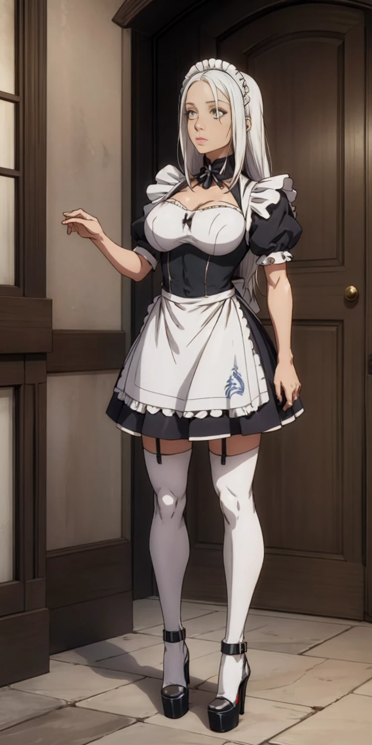 (masterpiece:1.37), Highest quality, (Very detailed:1.37), (One Girl:1.5), woman, (mature:1.5), (Adult:1.5), Hair Ribbon,Earrings, Maid clothes， pantyhose, (Pelvic Curtain:1.5), (Very detailed eyes:1.37), (get wet:2.0), despair, (Are standing:1.5), Embarrassing, humiliation, blush, anger, cherry blossoms, garden, (Golden Hour:1.5), whole body, (Crossing your legs:1.5), From above