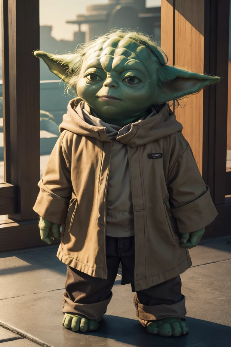 short yoda with a full head of shaggy thick hair