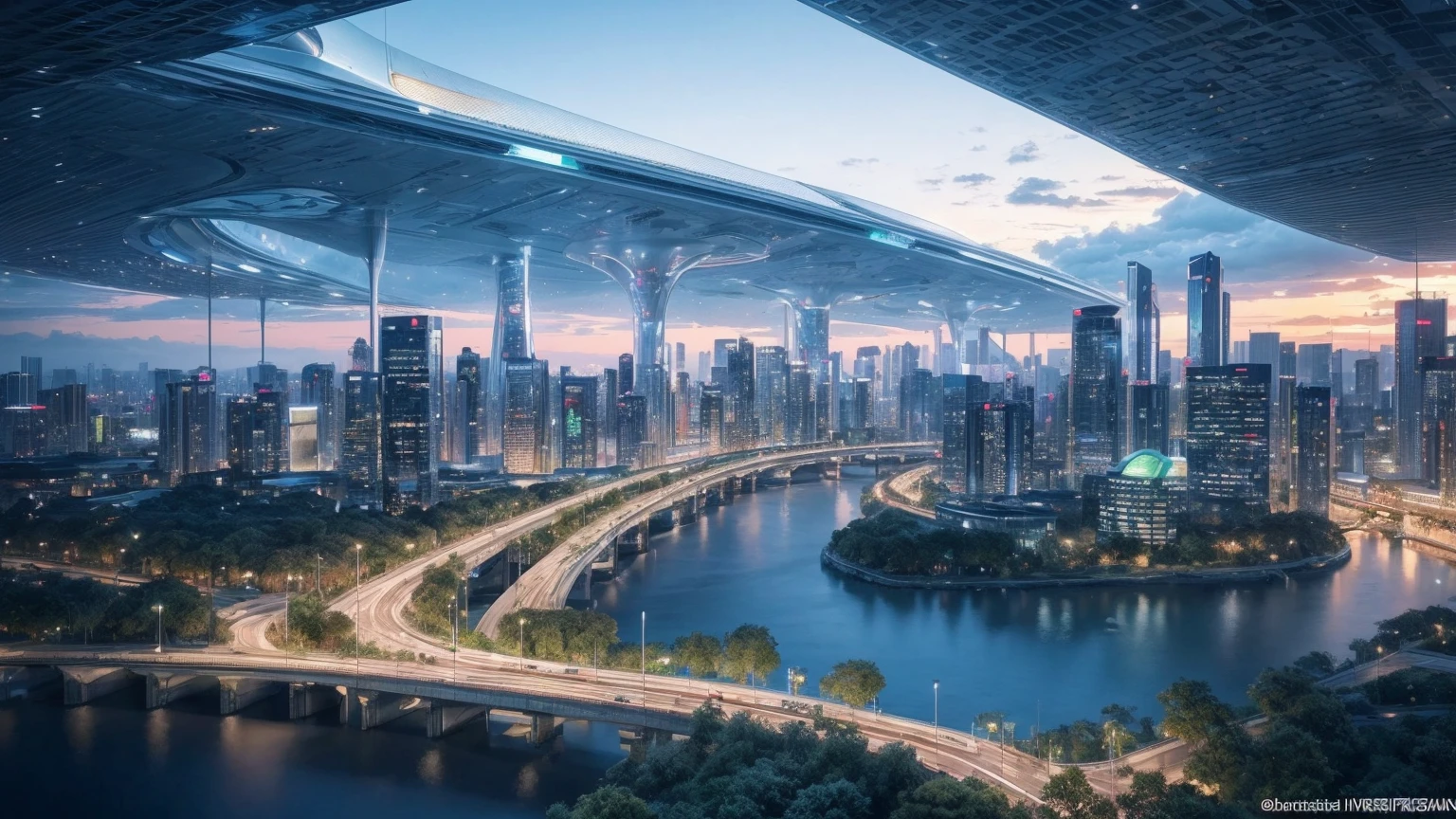 (Best quality,4K,8K,A high resolution,Masterpiece:1.2),Ultra-detailed,(Realistic,Photorealistic,photo-realistic:1.37),Futuristic floating city,Futuristic technology,Huge urban high-tech tablet platform,Airship,Floating in the sky,Futuristic city,Small airships around,High-tech hemispherical platform,Colorful lights,Advanced architecture,modernn architecture,skyscrapper,Access the cloud,Scenic beauty,view over city,Impressive design,Blend seamlessly with nature,energetic and vibrant atmosphere,Futuristic transportation system,Parking is suspended,Transparent path,Lush greenery,Sky gardens,cascading waterfalls,Magnificent skyline,reflections on the water,Sparkling river,Architectural innovation,futuristic skyscrapers,Transparent dome,The shape of the building is unusual,Elevated walkway,Impressive skyline,Glowing lights,Futuristic technology,Minimalist design,Scenic spots,Panoramic view,Cloud Piercing Tower,Vibrant colors,epic sunrise,epic sunset,Dazzling light display,magical ambiance,The future city,Urban Utopia,LuxuryLifestyle,Innovative energy,sustainable development,Smart city technology,Advanced infrastructure,Tranquil atmosphere,Nature and technology live in harmony,Awesome cityscape,Unprecedented urban planning,Architecture connects seamlessly with nature,High-tech metropolis,A cutting-edge engineering marvel,The future of urban living,Visionary architectural concept,Energy-efficient buildings,Harmony with the environment,A city floating above the clouds,Utopian dreams become reality,The possibilities are endless,State-of-the-art transportation network,Green energy integration,Innovative materials,Impressive holographic display,Advanced communication system,Breathtaking aerial view,Quiet and peaceful environment,Modernist aesthetics,Ethereal beauty
