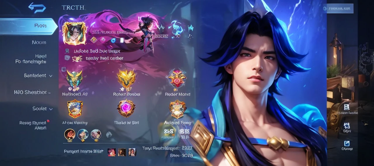An 8k masterpiece, highest resolution, every detail, meticulous detail, depth of field, bright colors, beautiful composition: anime character Gohan impresses with his black hair and glowing eyes Beautifully detailed lighting, standing against a dark and ominous background. This handsome demon slayer is the epitome of bad guys in the fantasy art. wearing a shirt.