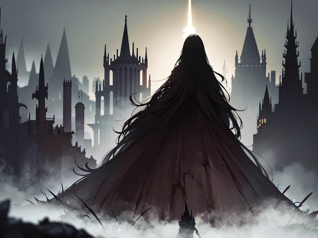 dark fantsy, dark souls, elden ring, night, landscape, bloodbourne
