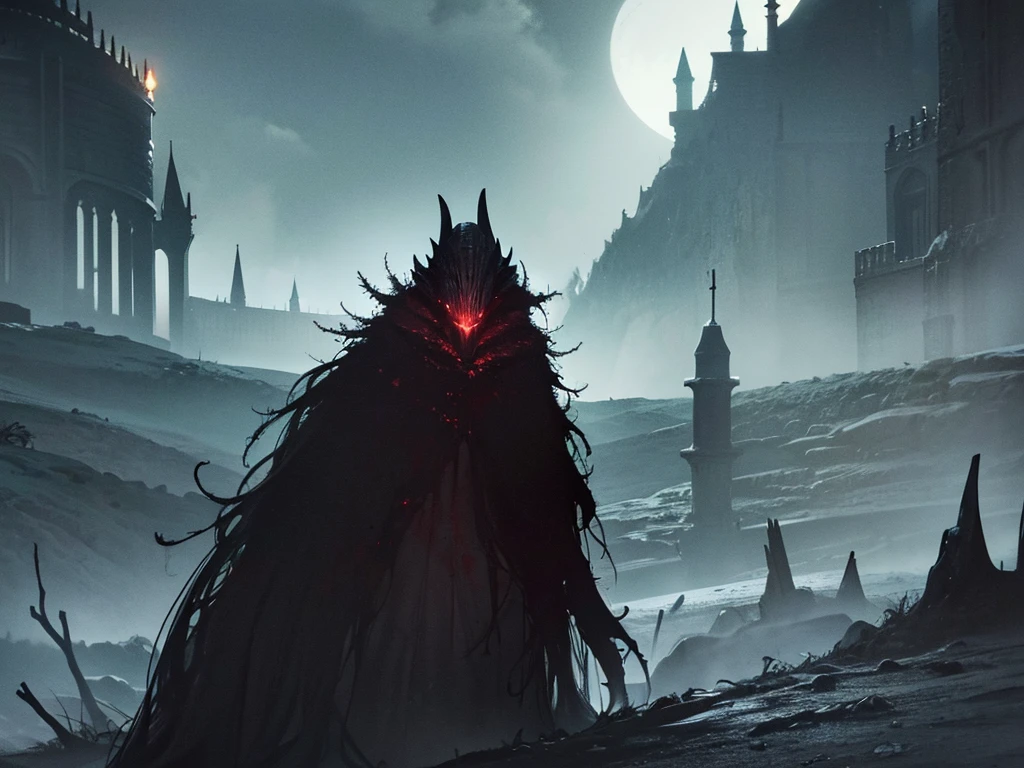 dark fantsy, dark souls, elden ring, night, landscape, bloodbourne