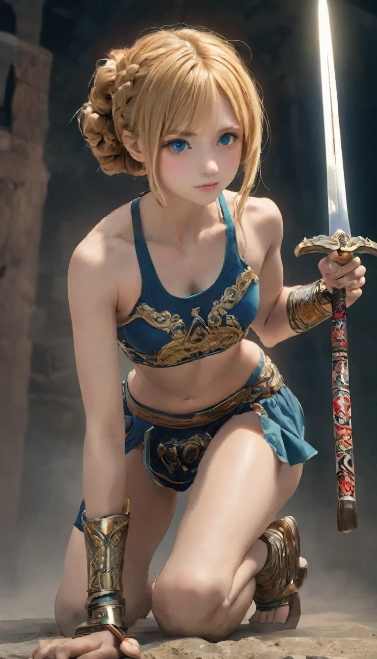 1 garota,Sozinho,duende girl in armaduras,Elven Girl,duende,armaduras,roupas medievais,coroa na caverna,cape,Ancient Greek ruins,(melhor qualidade,4k,8K,high resolution,Obra de arte:1.2),ultra-detalhado,(realista,photorealista,photo-realista:1.37),HDR,UHD,studio lighting,Pintura ultrafina,sharp focus,physically based rendering,extreme detailed description,Profissional,cores vivas,Bokeh,fantasia,Magical,Mystic,escuro,dramatic lighting,atmosfera temperamental