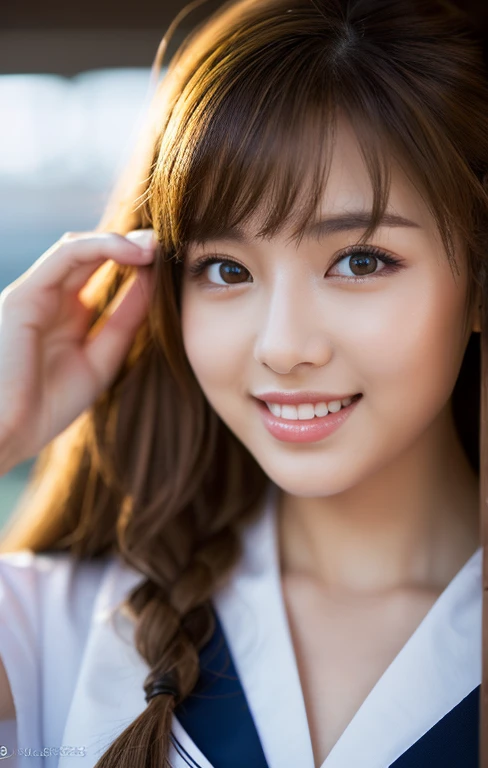 Brown Hair,  Long eyelashes, Round eyes, A light smile,  Accurate,  Double good,  Dark blue hair,  Cast a Shadow, Anaglyph, Stereogram, tachi-e, throw, Atmospheric perspective, Surrealism, modern art, Cinema Lighting, Shine, Projected Inset, Canon, Shorthand, 8k, Super detailed, 最high quality, 超High resolution, Awards, Super detailed, Anatomically correct, retina, masterpiece, aAccurate, Textured skin, high quality, High resolution, 最high quality, 16k, 1080p, Exposed Skin, Upper body is shown,Lace Underwear, All sorts of smiles、