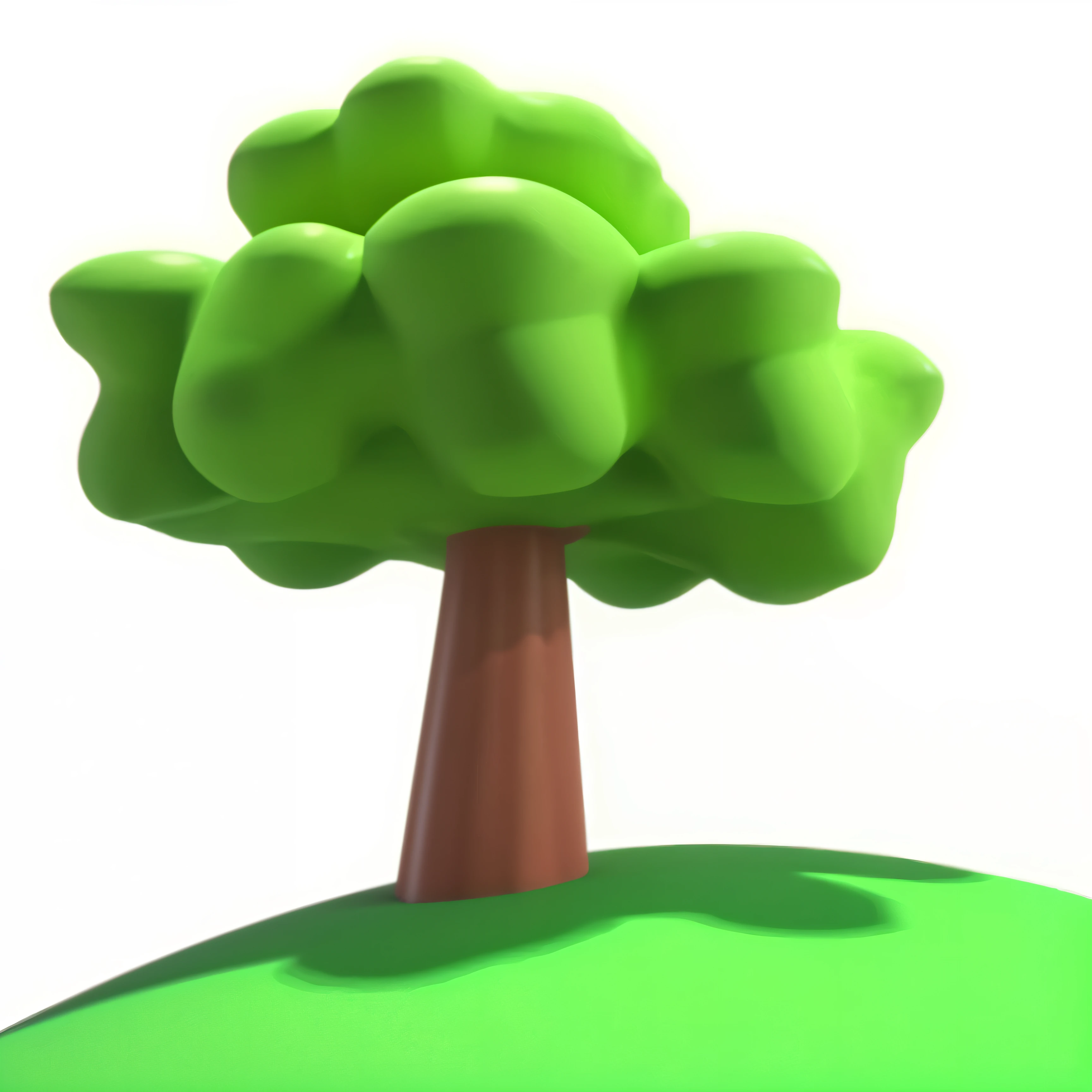 The image is a 3D rendering of a tree . The tree is small and green. 5K good quality
