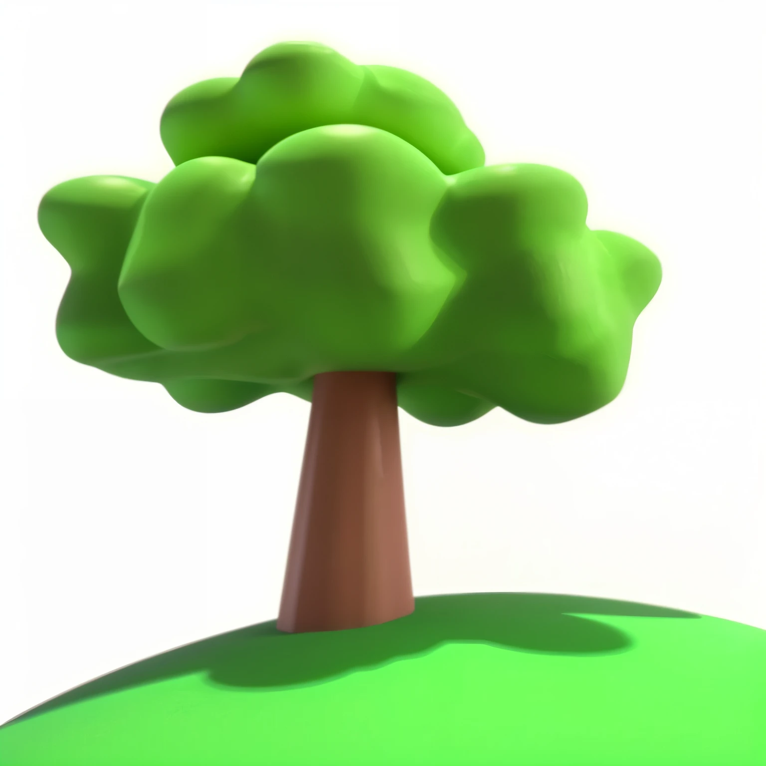 The image is a 3D rendering of a tree . The tree is small and green. 5K good quality
