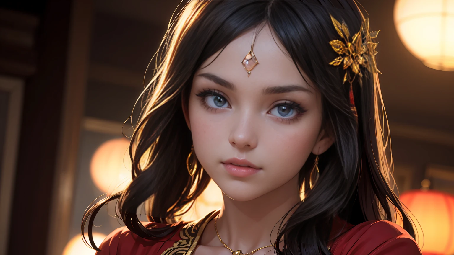 high definition symmetrical image, (goddess of breasts, (round face), eyes realistic sizing, drooping eyes, smiling, small breasts, (unzipped hoody), nipples, ((closeup breasts)), red hair, braid, (((art nouveau))), (alphonse−mucha), ((medieval European town)), walking, (joy smiling, angle from below), (mountains, sunset sky, cloud),