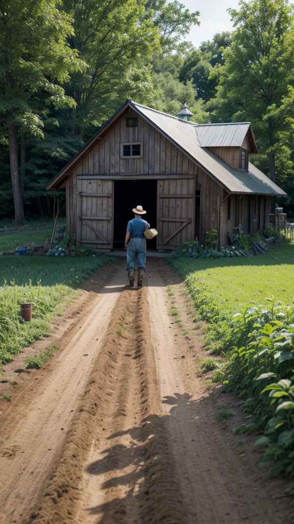 In the foreground, there stands a person, perhaps in overalls or work clothes, embodying a farmer's practicality and hardworking demeanor. They are surrounded not by traditional plants but by money trees or bushes, where instead of leaves, there are dollar bills or coins growing abundantly. These money plants are flourishing under the care of the farmer, symbolizing prosperity and wealth.
The scene could be bathed in warm sunlight, emphasizing a sense of growth and success. In the background, there might be a barn or farmhouse, suggesting that this is a familiar and well-tended farm environment, albeit with a unique twist towards financial abundance.
The farmer themselves could be depicted with a satisfied expression, perhaps holding a handful of coins or examining a particularly valuable bill, showcasing their skill and dedication in nurturing this unconventional crop.
Overall, this image would encapsulate the concept of a money farmer perfectly, blending elements of traditional farming with the unique and imaginative idea of harvesting wealth directly from the earth.