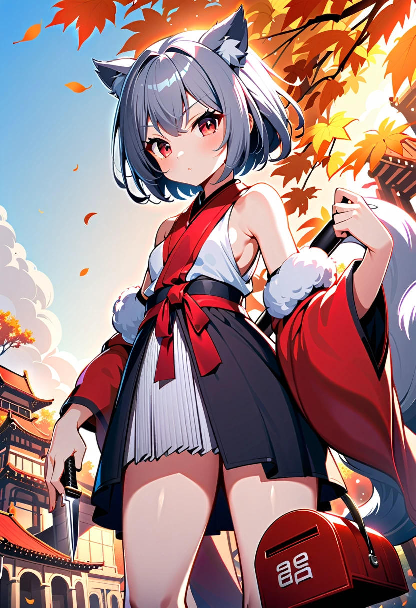 (Masterpiece), (Top Quality Anime Illustration), (Super Definition), One Girl, Solo, Beautiful Girl with Silver Hair, Anime Loli, Cat Ear Loli, Miniskirt Santa, See-through, Sleeveless, Smile, Bare Skin Visible Side, Open Stance, Thighs, Ass Protruding, Ass Focus