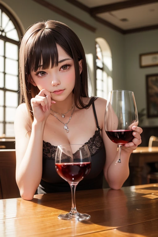 Girl drinking wine