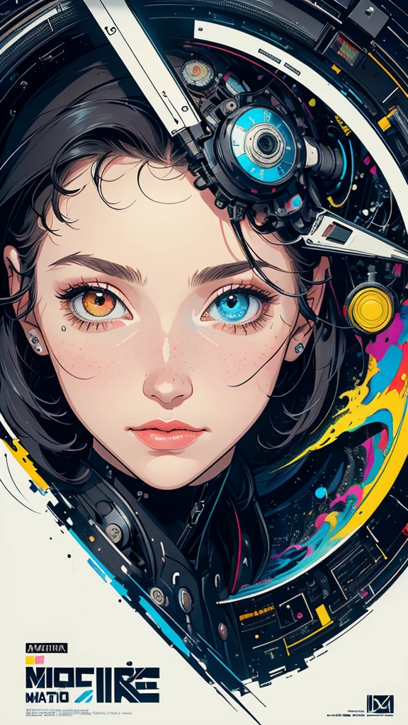 (((masterpiece, highest quality))),(((solo:1.2))),(((1girl:1.2))),32k wallpaper, very detailed, poster, vintage science fiction,(((((geometric cinematic movie poster))))), (bauhaus), shape,(((abstract))),(mid century modern),movie poster,(((((portfolio))))),(((((Close-up))))),(((((bust up))))),((((more various angle)))),(((highlight))),Vast landscape,((((heterochromia)))),(((complete. detailed face))),(((Extremely talented))),(((most complecated machine))),Colorful color scheme