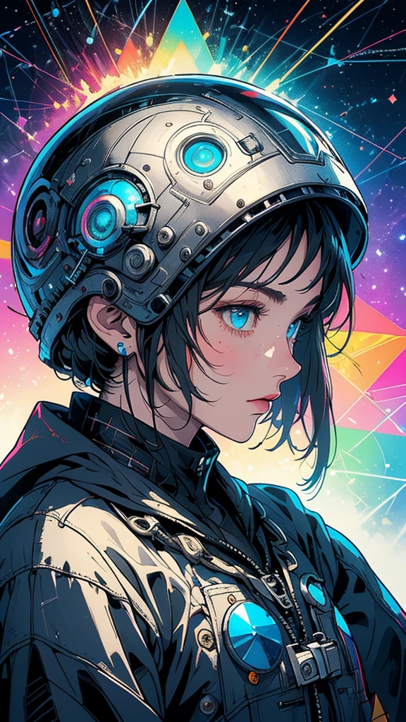 (((masterpiece, highest quality))),(((solo:1.2))),(((1girl:1.2))),32k wallpaper, very detailed, poster, vintage science fiction,(((((geometric cinematic movie poster))))), (bauhaus), shape,(((abstract))),(mid century modern),movie poster,(((((portfolio))))),(((((Close-up))))),(((((bust up))))),((((more various angle)))),(((highlight))),Vast landscape,((((heterochromia)))),(((complete. detailed face))),(((Extremely talented))),(((most complecated machine))),Colorful color scheme