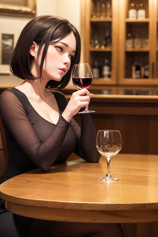 Woman drinking wine