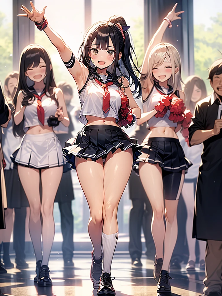 (solo), (1 skinny cheerleader rooting for viewer), (violently bouncing large breasts:1.2), cleavage, (dancing violently:1.2), shaking chest, open legs, lifting own leg up, BREAK, (short cheer uniform), sleeveless, bared stomach, flapping too short skirt. show off thigh gap, long skinny legs, bared legs, nsfw, orgasm, heavy breathing, pussy juice,
กระโปรง เปิด มองเห็น กางเกงใน, กางเกงในสีขาว, camel toe, เปิดกระโปรง โชว์กางเกงใน, ชุดรัดรูป,