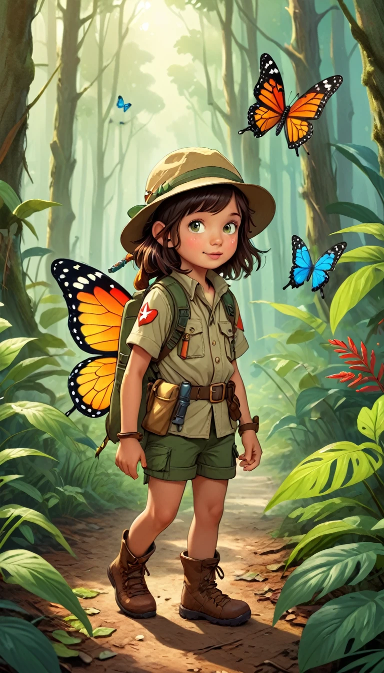 Little Jungle Explorer，adventurer，forest，Butterfly
