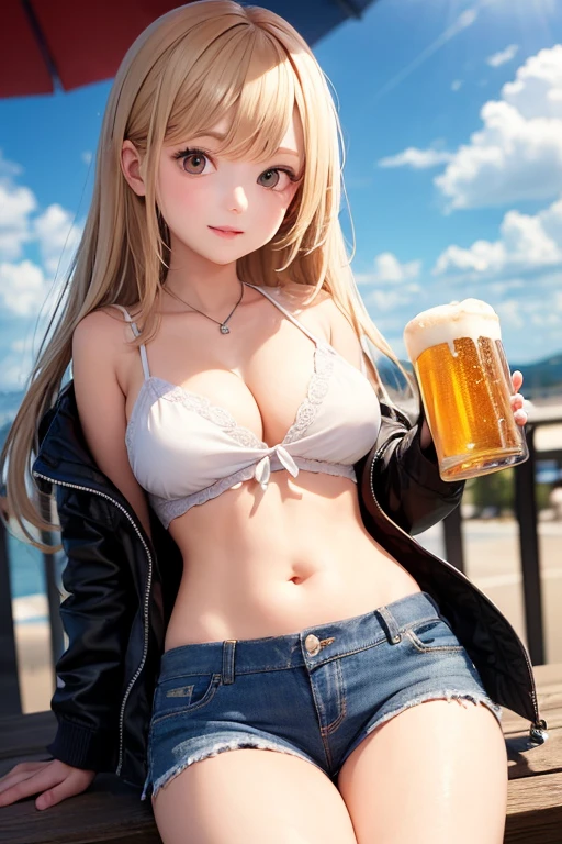 Girl drinking beer
