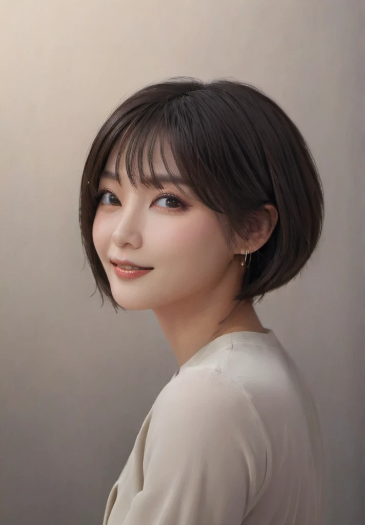 Detailed, realistic, beautiful woman, sleek straight hair