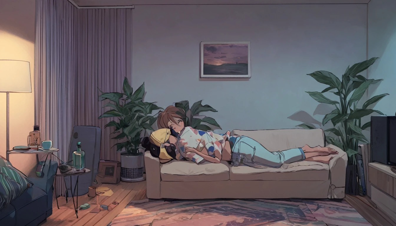In the evening, I lie on the sofa in my room and smoke marijuana. summer bad Gayborg