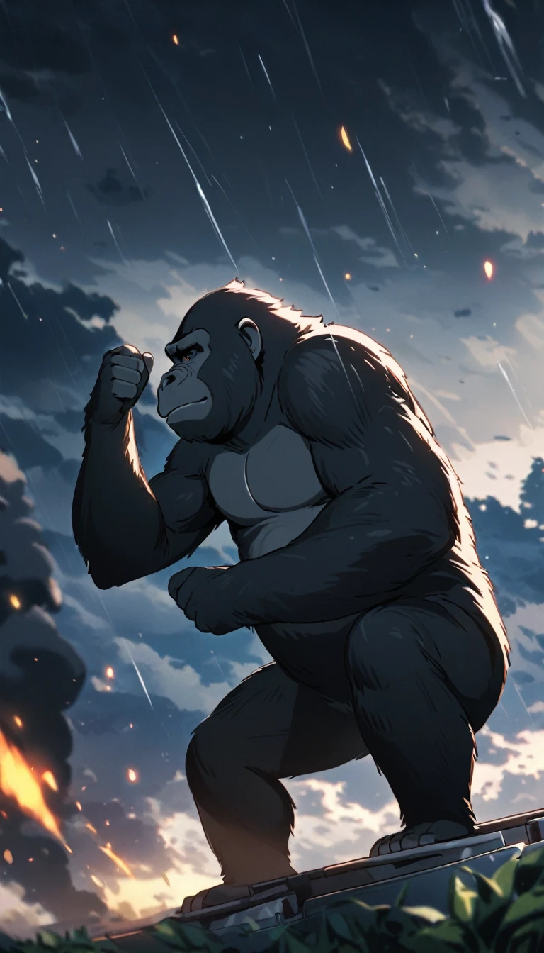 Gorillas are falling from the sky like rain