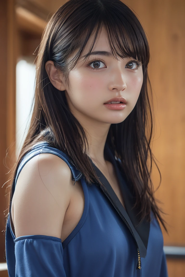 (8ก, RAW photos,Highest quality, high resolution:1.1), (Very realistic:1.4),(realistic, realistic:1.3),Japanese beauty、Rhythmic Gymnastics Club、rhythmic gymnastics set、((upper body:1.3))