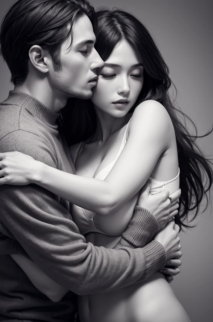 Holding woman&#39;s thigh