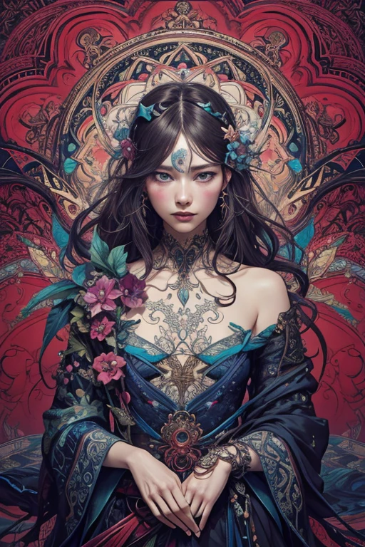 offcial art,Unity 8k wallpaper,ultra - detailed,Beauty and aesthetics,tmasterpiece,best qualtiy,(zentangle,datura,Tangles,entangled),(s fractal art:1.3),1girl,The is very detailed,dynamic angle,cowboyshot,The most beautiful form of chaos,elegant,Fauvist design,vivd colour,James Jean,robbie devi antono,ross tran,francis bacon,michal mraz,adrian ghenie,petra cortright,gerhard richter,takato yamamoto,Ashley Wood,Atmospheric,A note of ecstasy,streaming musical notes visible