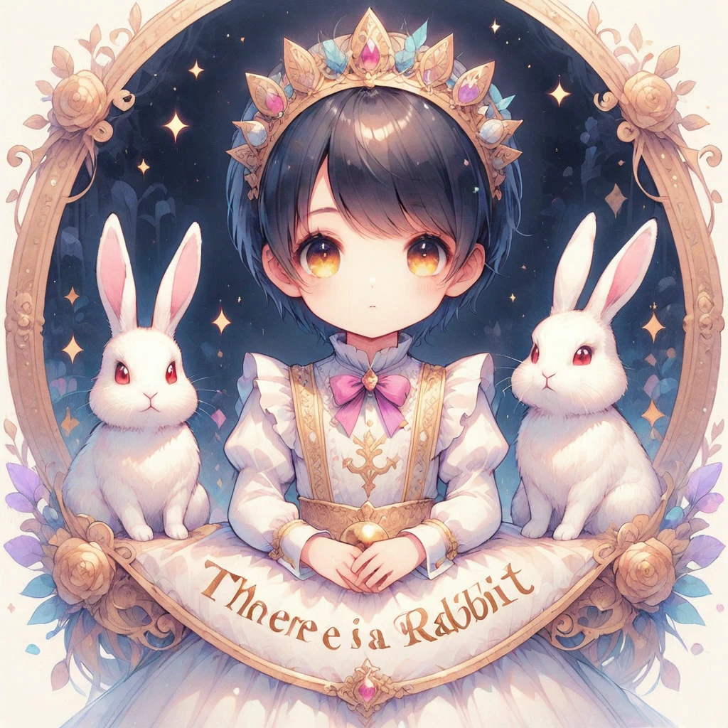 Black Hair,Golden Eyes,mash,Prince,There is a rabbit