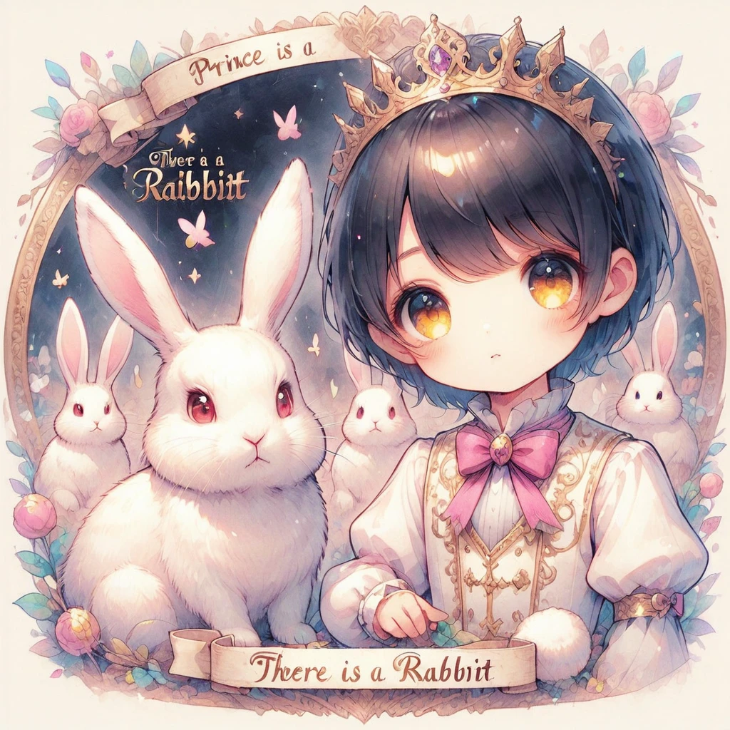 Black Hair,Golden Eyes,mash,Prince,There is a rabbit