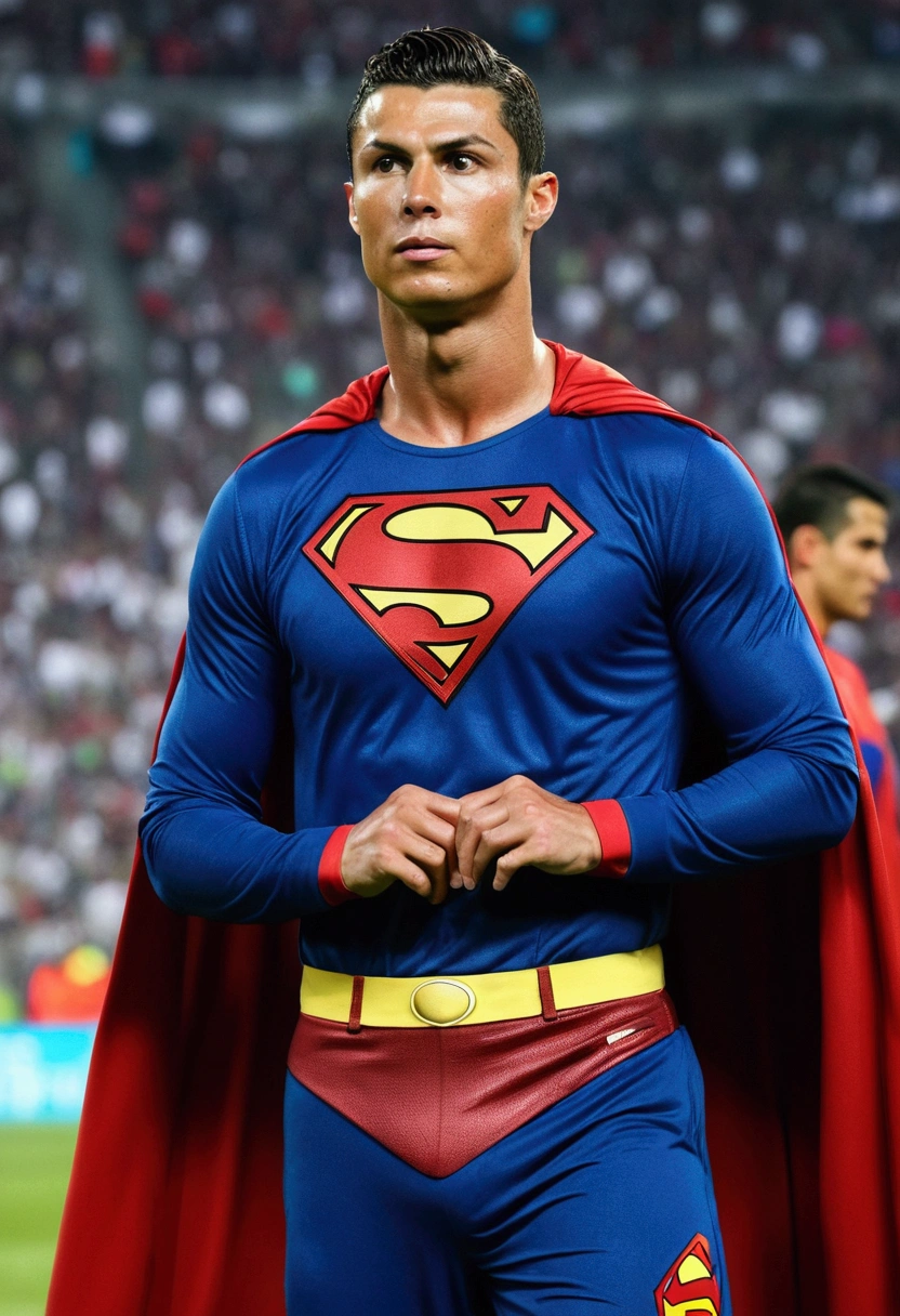 cristiano ronaldo wearing superman clothes