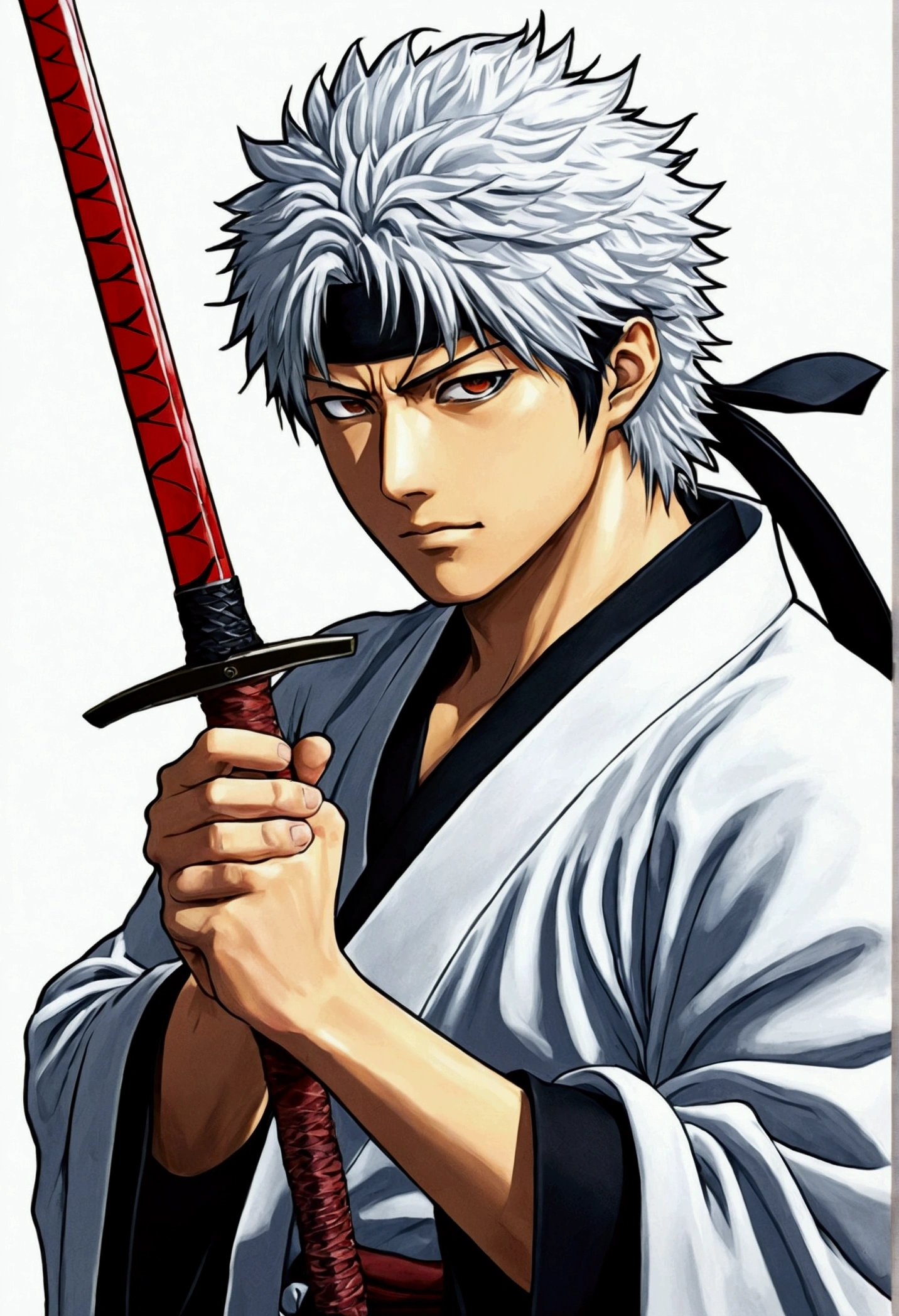 Cartoon of a man with a sword in his hand, Anime drawings inspired by Okumura Masanobu., Trending on pixiv, What is it??, Bleached manga style, ichigo kurosaki, best anime characters design, Handsome young man in the art of defeating demons, anime characters, Shikanosuke Yagaki, Hijikata Toshiro from Gintama