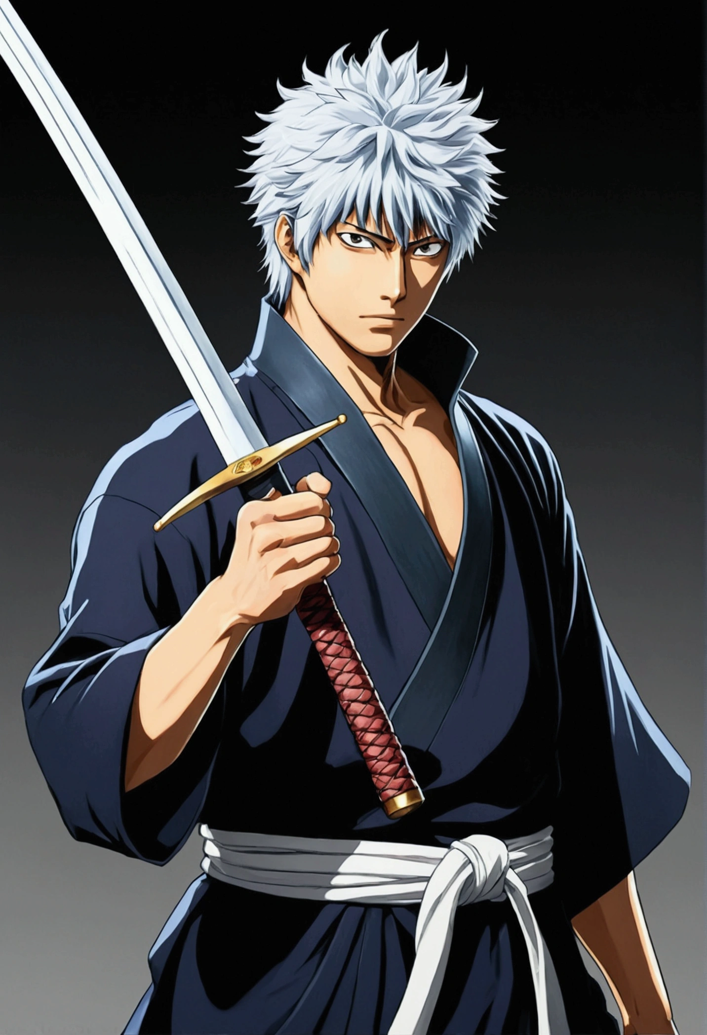 Cartoon of a man with a sword in his hand, Anime drawings inspired by Okumura Masanobu., Trending on pixiv, What is it??, Bleached manga style, ichigo kurosaki, best anime characters design, Handsome young man in the art of defeating demons, anime characters, Shikanosuke Yagaki, Hijikata Toshiro from Gintama