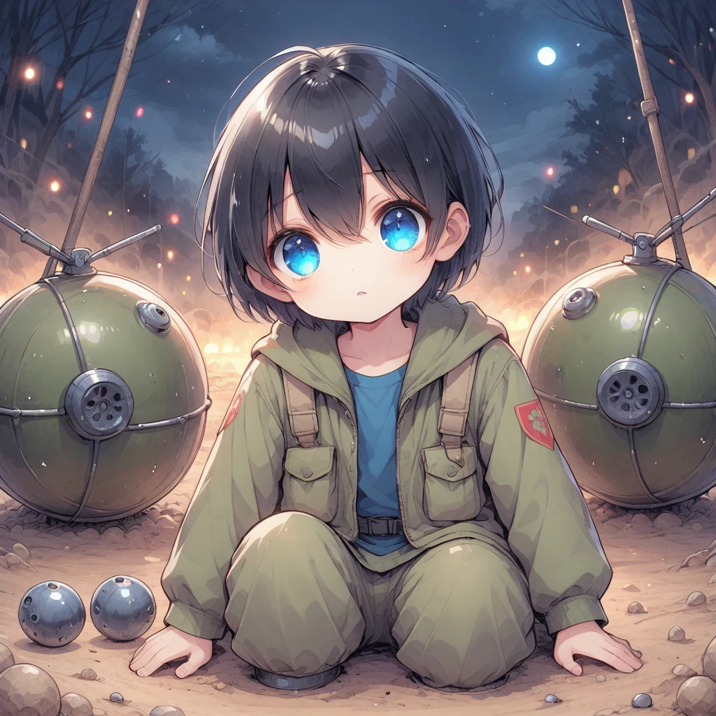 Black Hair,Blue Eyes,night,mash,Landmines,boy