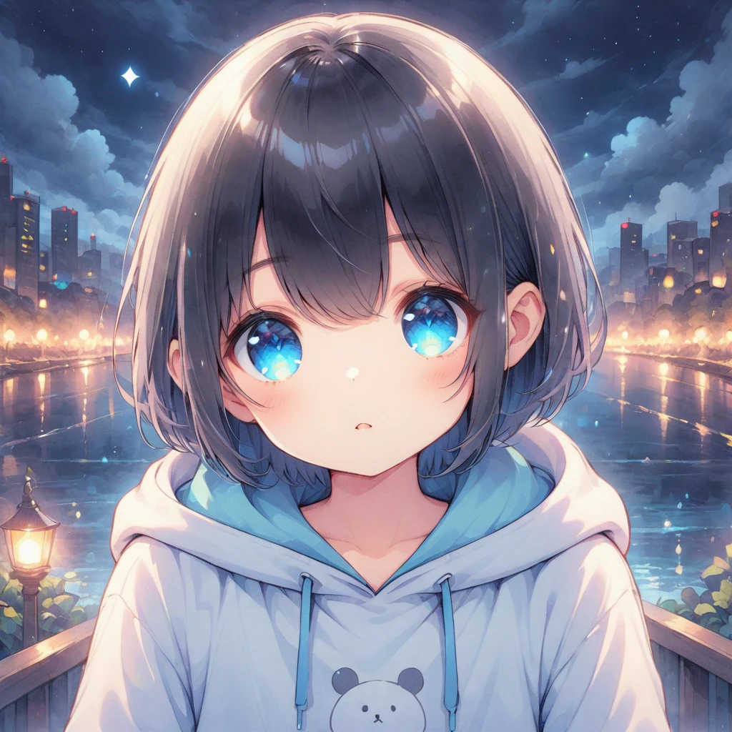 Black Hair,Blue Eyes,night,mash,hoodie,boy